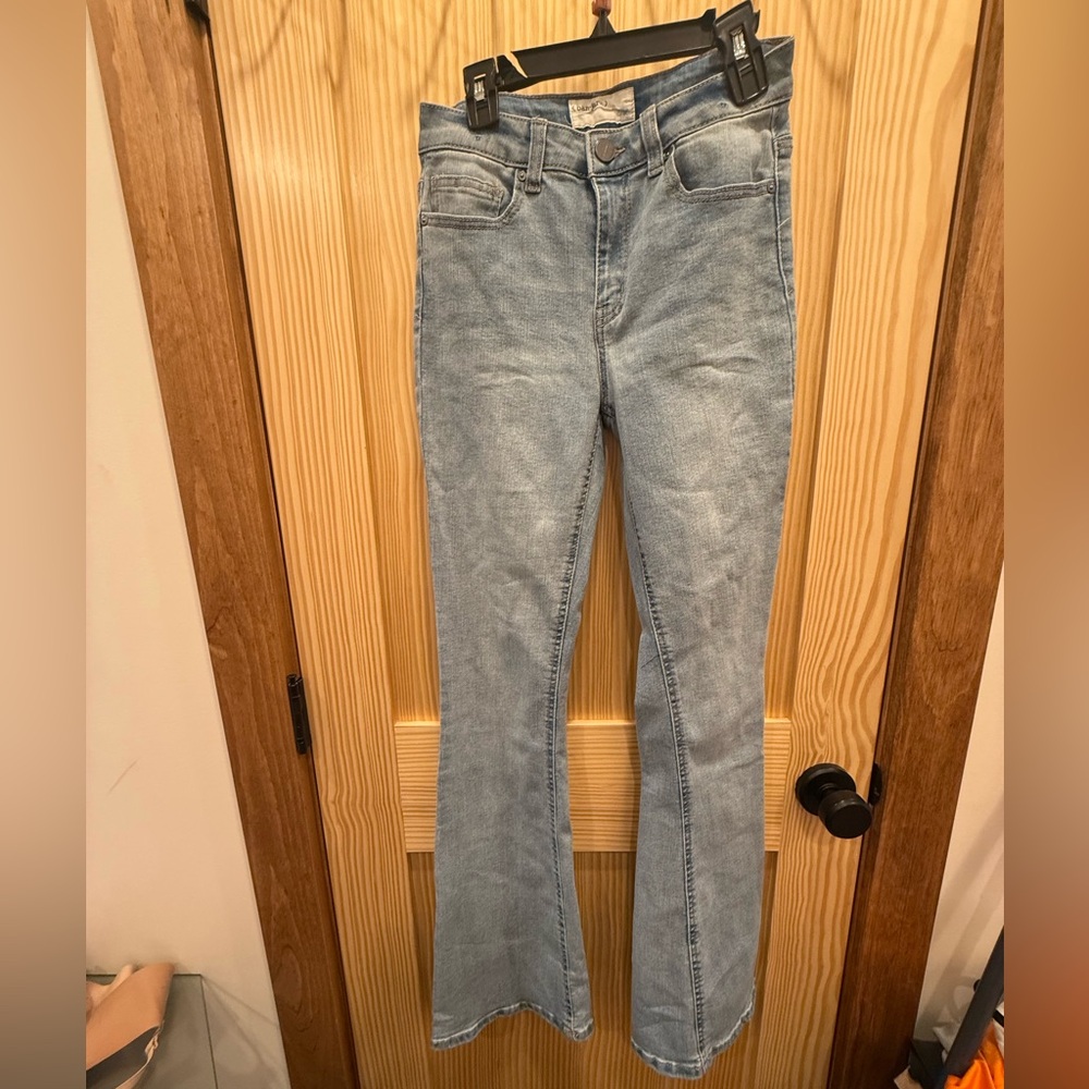 Blue Flare Wide Leg Jeans with Vintage Appeal